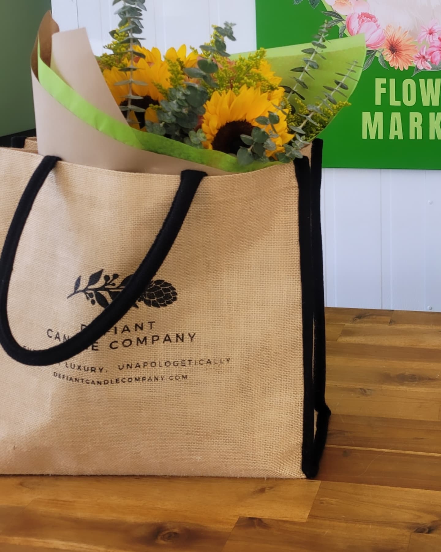 Candle Bestie Jute Tote Bag