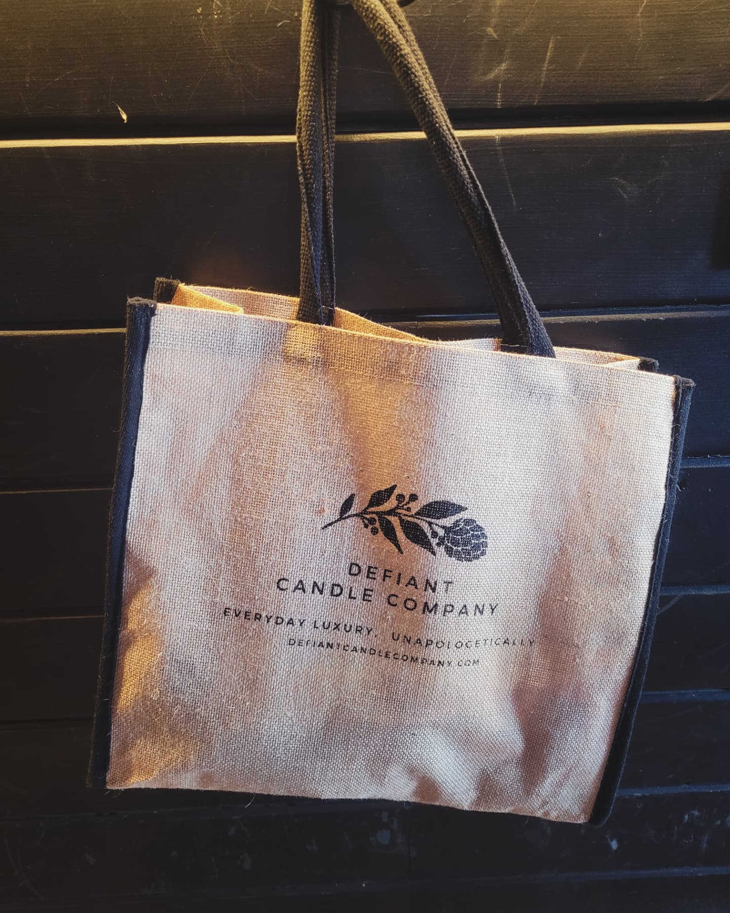 Candle Bestie Jute Tote Bag