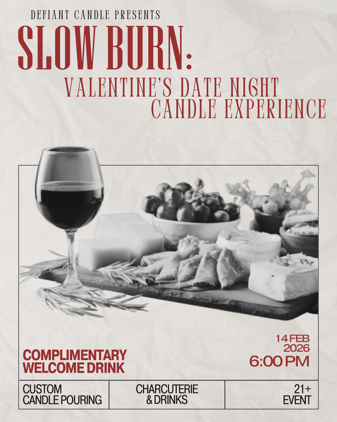 Slow Burn: A Valentine’s Date Night Candle Experience